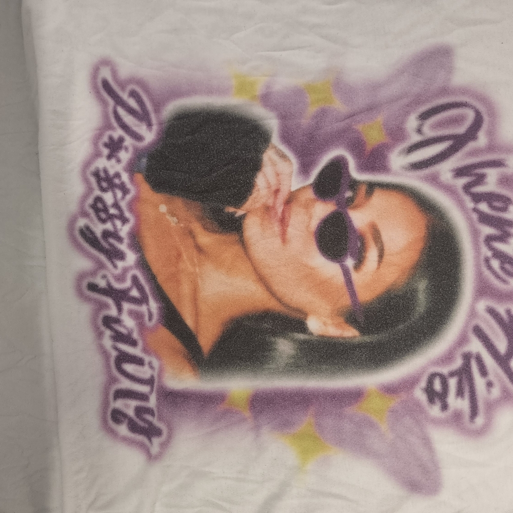Trendy Graphic Tee with Purple Accents